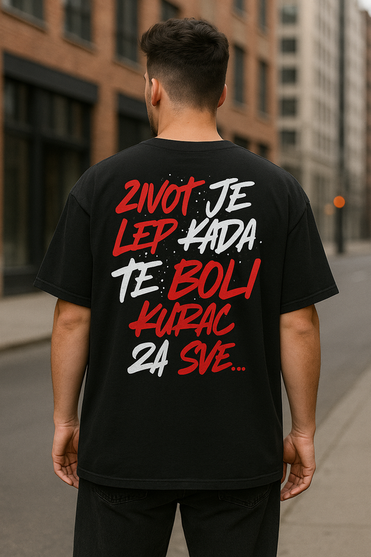 OVERSIZE ТЕНИСКА - ZIVOT JE LEP