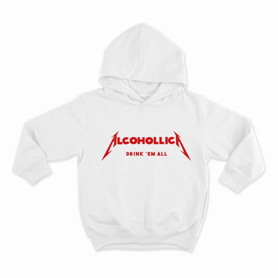 ALCOHOLLICA - DRINK `EM ALL_HOODIE-WHITE