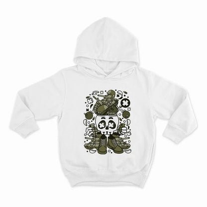 Army Skull Head_HOODIE-WHITE