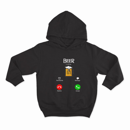 BEER IS CALLING..._HOODIE-BLACK