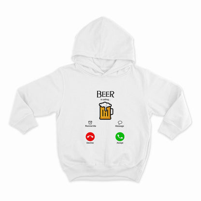 BEER IS CALLING..._HOODIE-WHITE