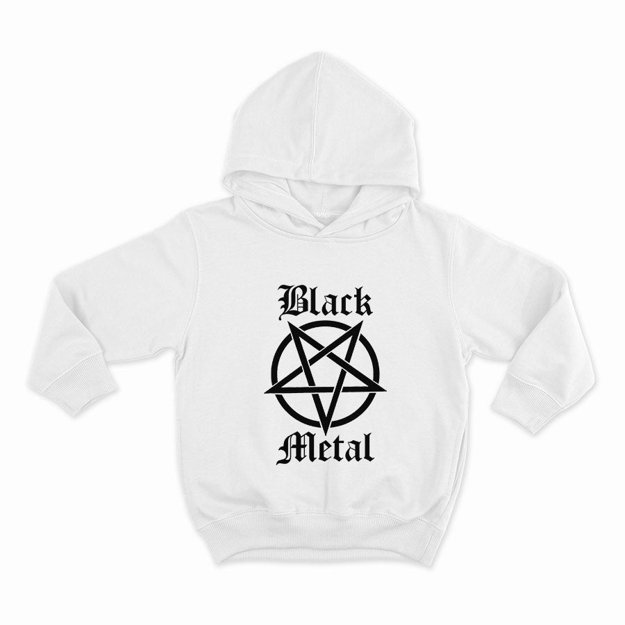 Black metal pentagram_HOODIE-WHITE