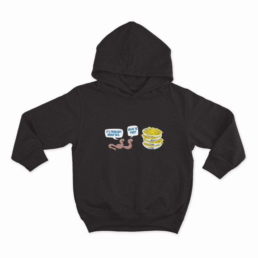 Funny worms_HOODIE-BLACK