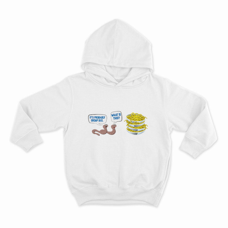 Funny worms_HOODIE-WHITE