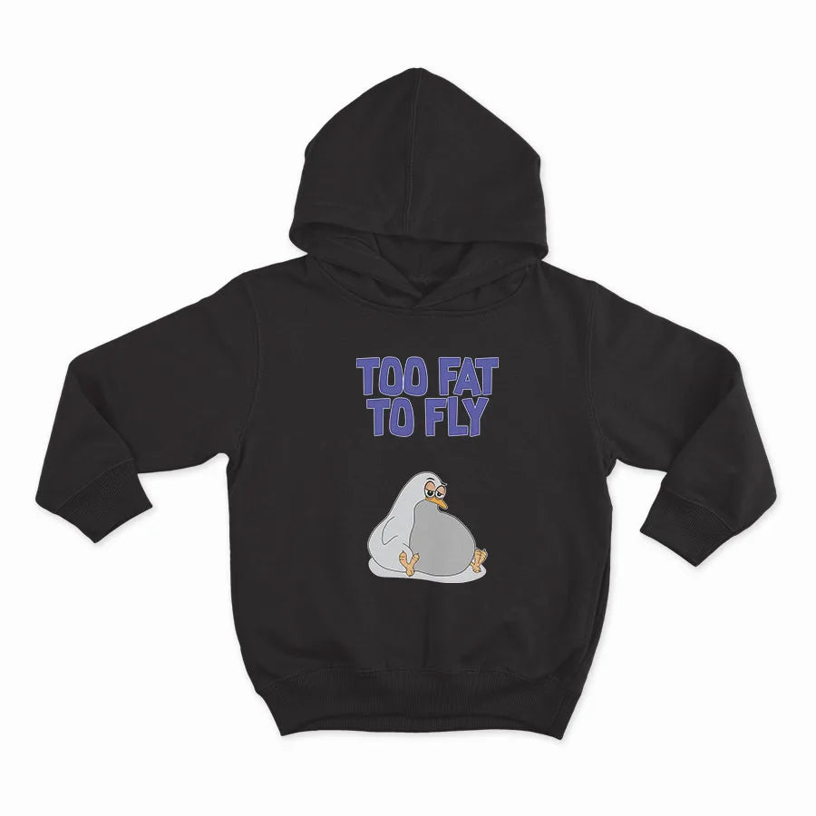 Too fat to fly-HOODIE-BLACK