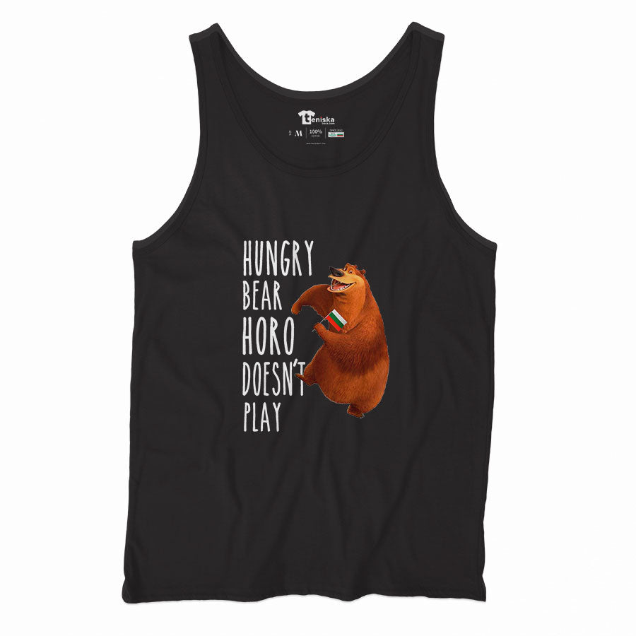 HUNGRY-BEAR-Men-tanktop-BLACK