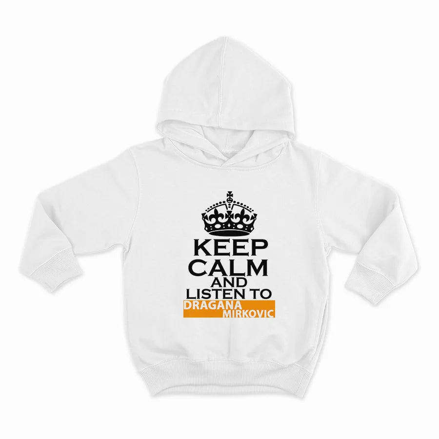 КЕЕP CALM AND LISTEN TO DRAGANA_HOODIE-WHITE