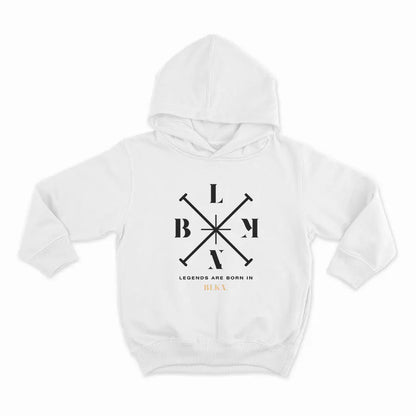 Legends are born in BLKN_HOODIE-WHITE