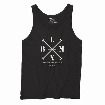 Legends are born in BLKN_Men-tanktop---mockup-BLACK