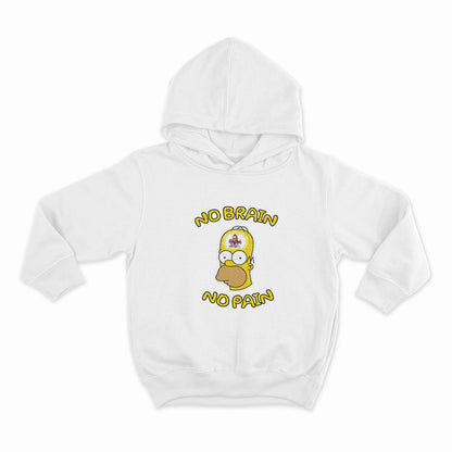 NO BRAIN NO PAIN_HOODIE-WHITE