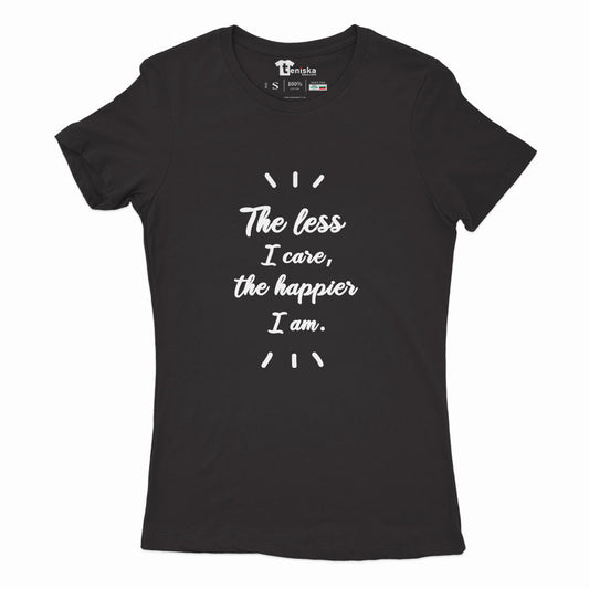 The less i care the happier i am_Girl-mockup-BLACK