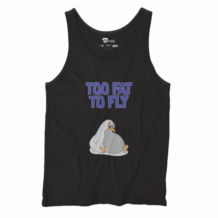 Too fat to fly_Men-tanktop--BLACK