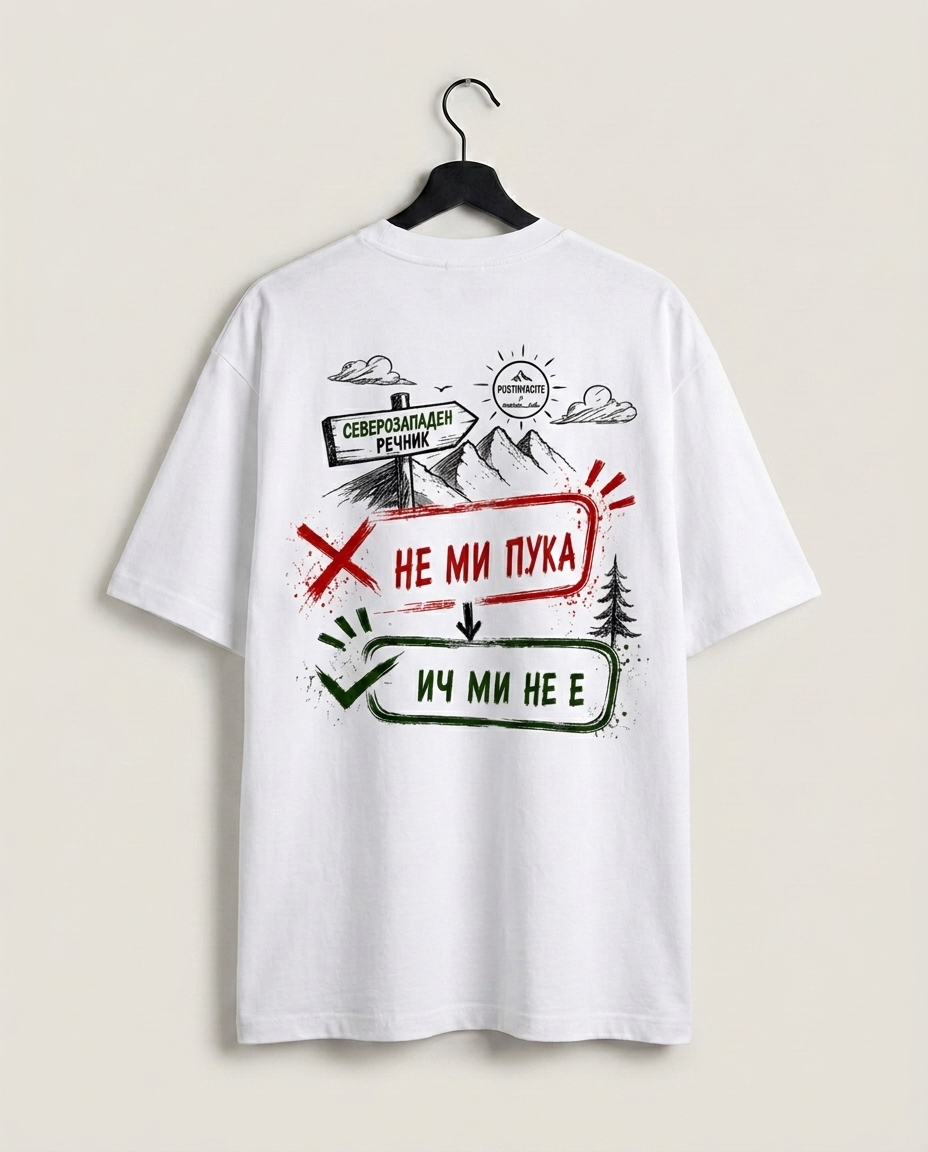 OVERSIZE ТЕНИСКА UNISEX - ИЧ МИ НЕ Е